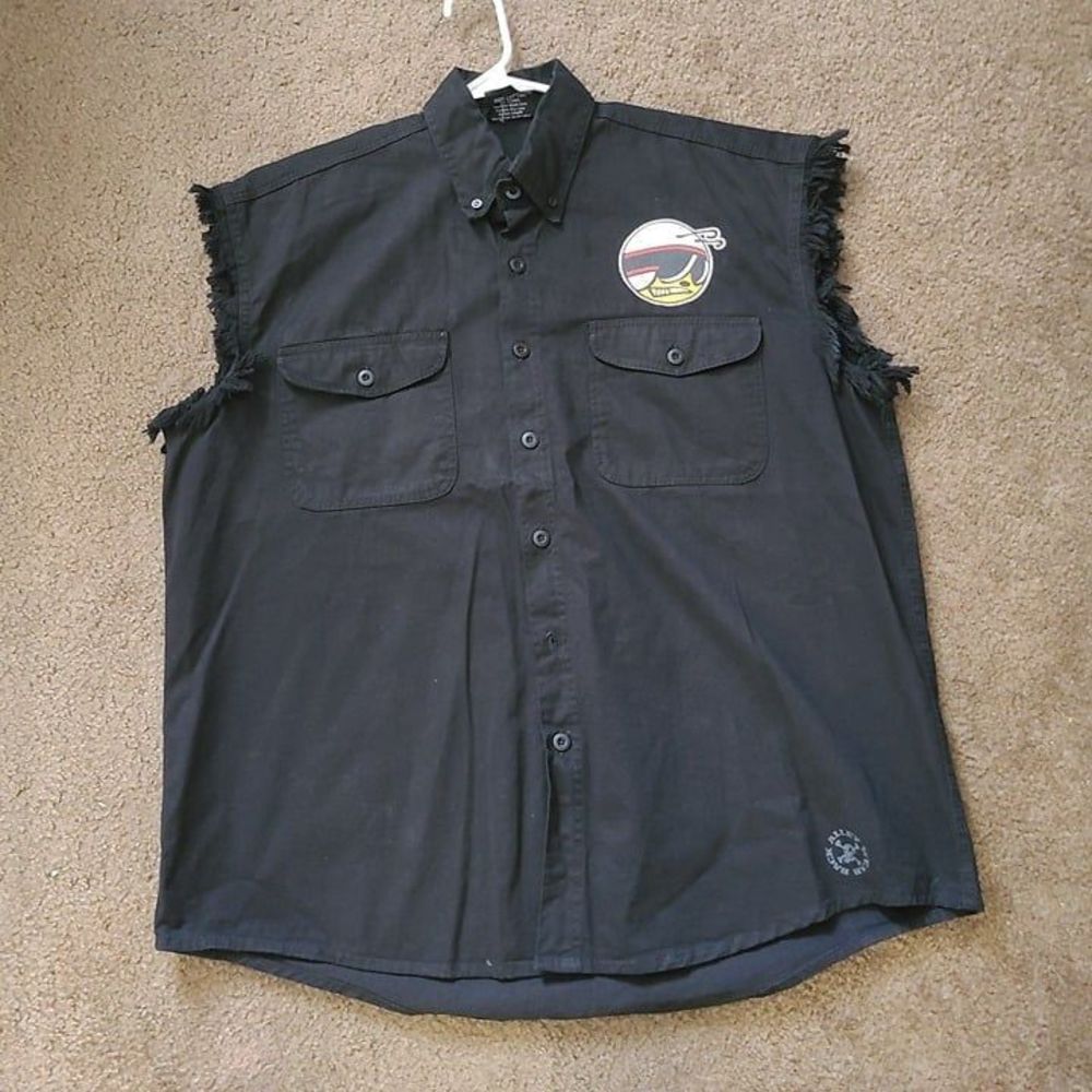 DODGE SCAT PACK CLUB  Black Denim Jean Vest Mens Size 2XL